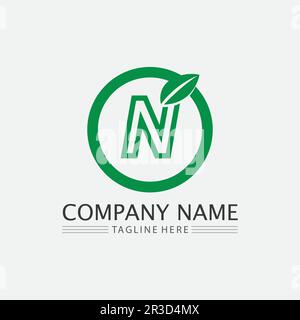 N Letter and fnt Logo Template vector icon illustration design Stock Vector