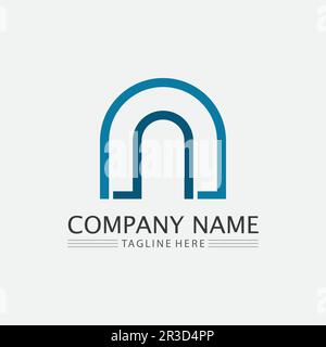 N Letter and fnt Logo Template vector icon illustration design Stock Vector