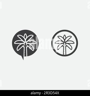 Palm tree summer logo template vector illustration Stock Vector