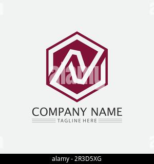 N Letter and fnt Logo Template vector icon illustration design Stock Vector