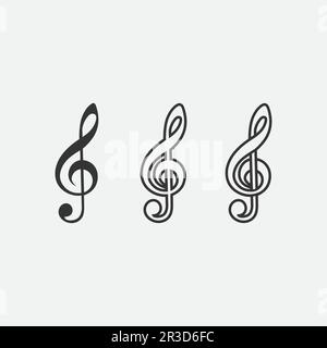 Music note Icon Vector illustration design Sound waves, audio, equalizer, abstract, head set logo vector illustration design template Stock Vector