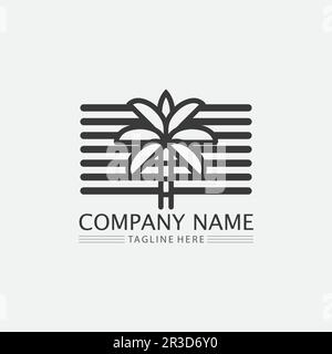 Palm tree summer logo template vector illustration Stock Vector