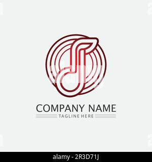Music note Icon Vector illustration design Sound waves, audio, equalizer, abstract, head set logo vector illustration design template Stock Vector