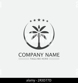 Palm tree summer logo template vector illustration Stock Vector