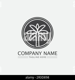 Palm tree summer logo template vector illustration Stock Vector