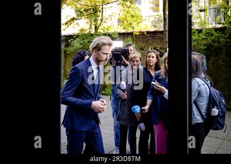 THE HAGUE - Minister Dennis Wiersma (Primary and Secondary Education) responds to his behavior as a Member of Parliament after the education minister apologized to the VVD party of the House of Representatives earlier in the day. ANP ROBIN VAN LONKHUIJSEN netherlands out - belgium out Stock Photo