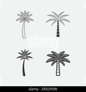Palm tree summer logo template vector illustration Stock Vector