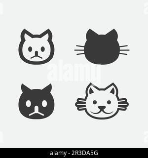 cat logo and vector animal icon footprint kitten calico logo dog symbol cartoon character sign illustration doodle design Stock Vector