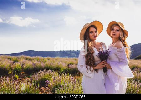 Long-lasting and strong friendship between two women Stock Photo