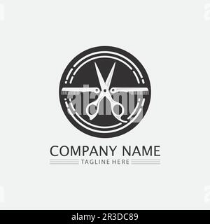 Vintage barbershop logo and design emblems labels, badges, logos background illustration Stock Vector