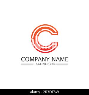C logo for Vitamin and font C letter Identity and design business Stock Vector