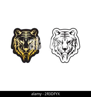 Tiger logo and mascot design animal Vector illustration Stock Vector