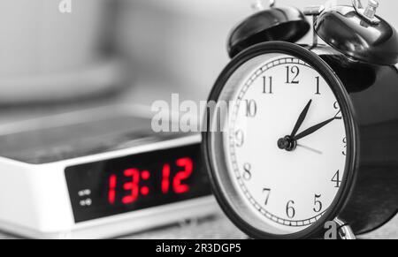 Classic and modern alarm clock Stock Photo