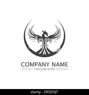 phoenix bird symbol and logo design vector illustration Stock Vector