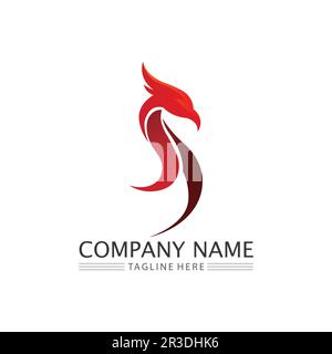 phoenix bird symbol and logo design vector illustration Stock Vector