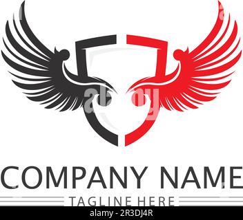 phoenix bird symbol and logo design vector illustration Stock Vector