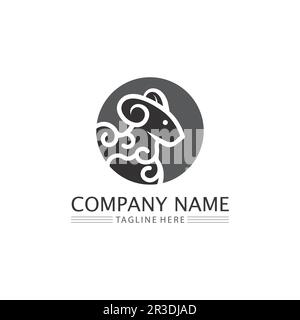 Sheep vector icon animal logo design silhouette illustration Stock Vector