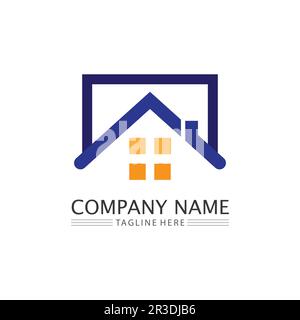 Building home logo, house logo, architecture, icon, residence and city, town, design and window, estate, business logo, vector home Stock Vector