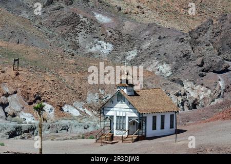 Schoolhouse, Calico, ghost town and former mining town, San Bernardino County, California, USA, North America, California Historical Landmark Stock Photo