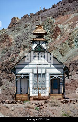 Schoolhouse, Calico, ghost town and former mining town, San Bernardino County, California, USA, North America, California Historical Landmark Stock Photo