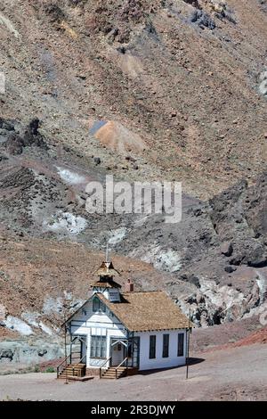 Schoolhouse, Calico, ghost town and former mining town, San Bernardino County, California, USA, North America, California Historical Landmark Stock Photo