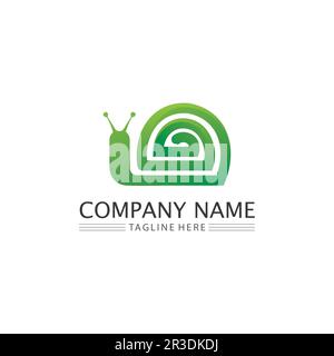 snail logo template vector icon illustration design graphic Stock Vector