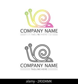 snail logo template vector icon illustration design graphic Stock Vector
