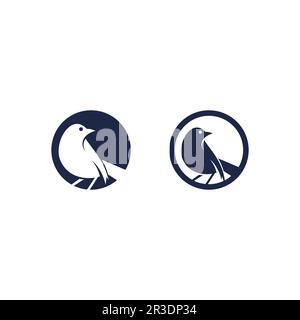 Birds and swallow dove logo design and vector animal wings and flying bird Stock Vector