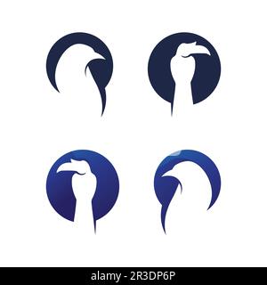 Birds and swallow dove logo design and vector animal wings and flying bird Stock Vector