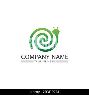 snail logo template vector icon illustration design graphic Stock Vector