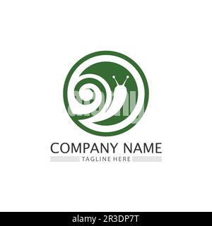 snail logo template vector icon illustration design graphic Stock Vector
