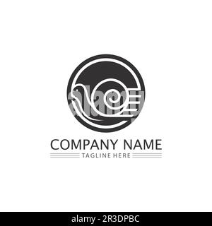 snail logo template vector icon illustration design graphic Stock Vector