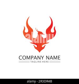 phoenix bird symbol and logo design vector illustration Stock Vector