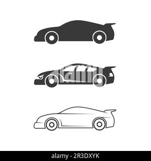 Car icons and vector logo automobiles for travel truck bus and other transport vector signs design illustration Stock Vector