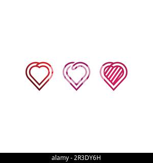 Heart logo and Beauty Love Vector icon illustration design Template symbol Stock Vector