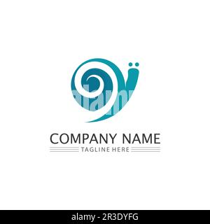 snail logo template vector icon illustration design graphic Stock Vector