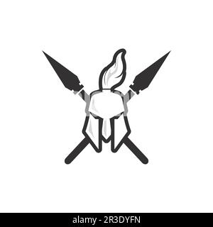 Spartan helmet logo template vector icon design Stock Vector
