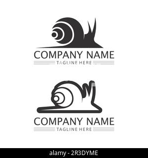 snail logo template vector icon illustration design graphic Stock Vector