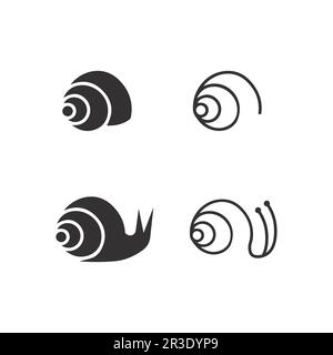 snail logo template vector icon illustration design graphic Stock Vector