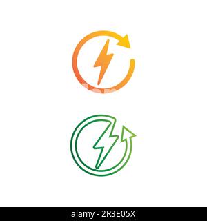 Battery icon and charging, charge indicator Vector logo design level Battery Energy Power running low up status batteries set logo Charge level illust Stock Vector