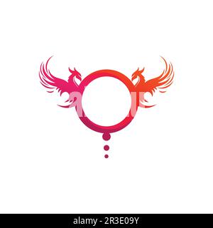 phoenix bird symbol and logo design vector illustration Stock Vector