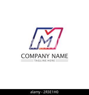 M Letter Logo Template vector illustration design logo for business and identity Stock Vector