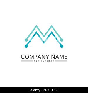M Letter Logo Template vector illustration design logo for business and identity Stock Vector