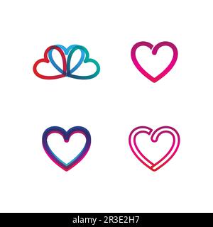 Heart logo and Beauty Love Vector icon illustration design Template symbol Stock Vector