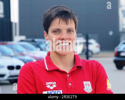 German swimmer Franziska Hentke SC Magdeburg bye for Tokyo Olympics 2021 Stock Photo