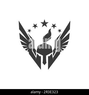 Spartan helmet logo template vector icon design Stock Vector