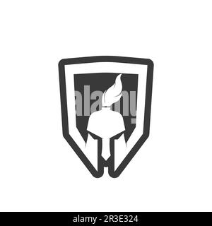 Spartan helmet logo template vector icon design Stock Vector