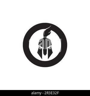 Spartan helmet logo template vector icon design Stock Vector