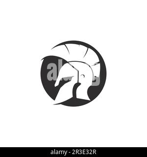 Spartan helmet logo template vector icon design Stock Vector