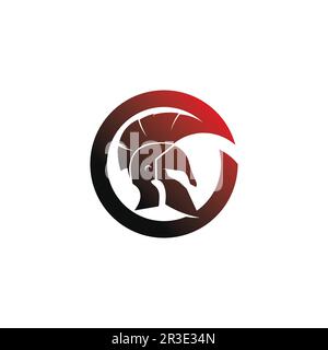 Spartan helmet logo template vector icon design Stock Vector